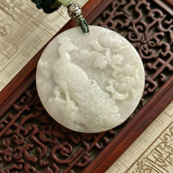Handcrafted Natural Burma Jade Jadeite Pendant Statement necklace