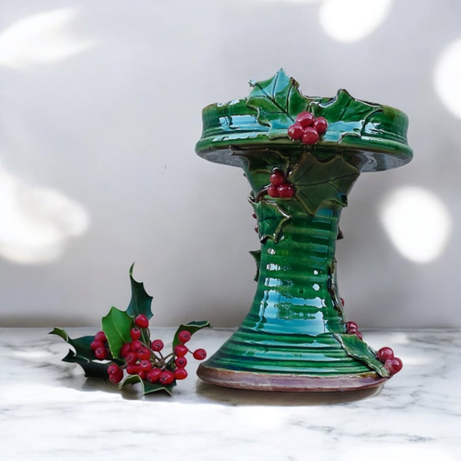Candle Stand - Holly and Berry