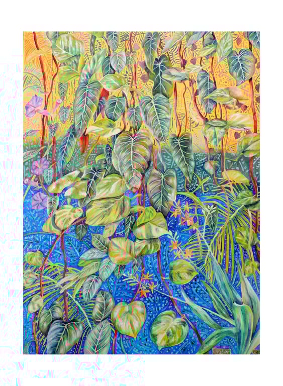 Tropical Jungle Original Oil Painting