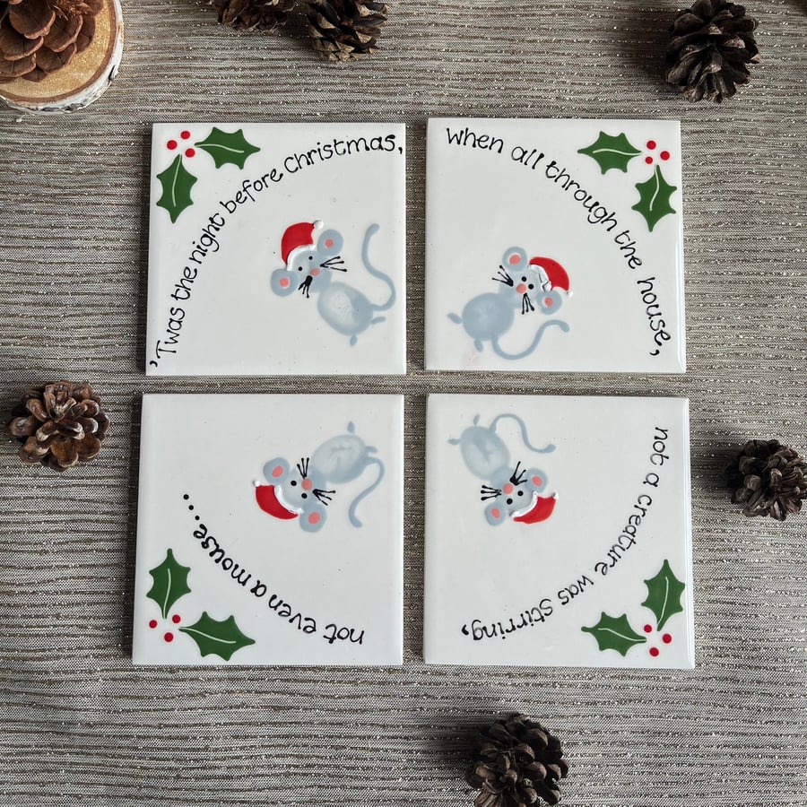Christmas coaster sets discount