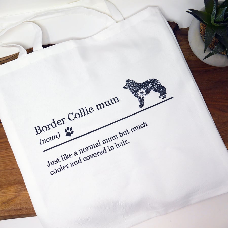 Border Collie, Border Collie Gift, Dog Lover, Border Collie Bag, Reusable Bag, 