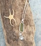 Sterling silver seaglass and limpet shell pendant - Image 3
