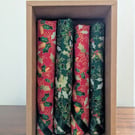 Two Tone Holly Christmas Napkin Four Piece Set