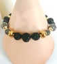 Black, gray & gold rhinestone beaded bracelet - Image 10