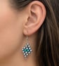Hand made diamond shaped earrings