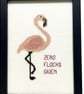 Zero Flocks Given Flamingo Cross Stitch – Funny Handmade Framed Gift - Image 2