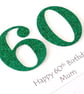 Handmade 60th birthday card - can be personalised with any age and message - Image 3