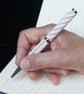Beadwork Pen in Classic Silver and White - Image 1