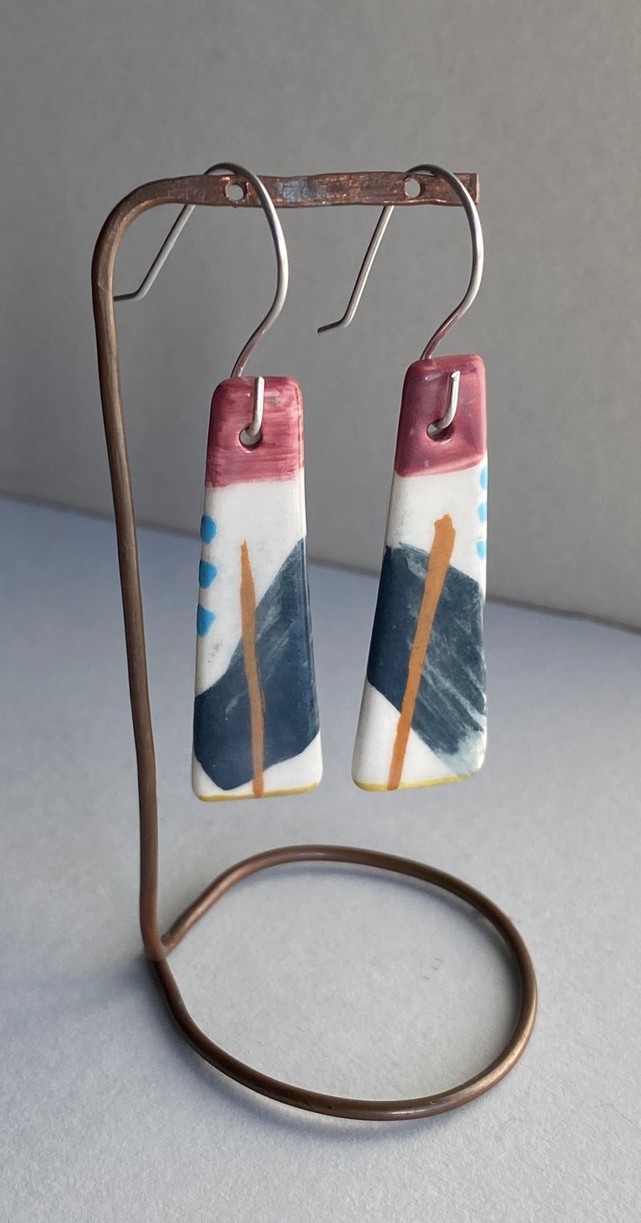 Earrings Handmade Dangly  Ceramic earrings