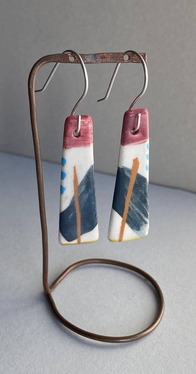 Earrings Handmade Dangly  Ceramic earrings