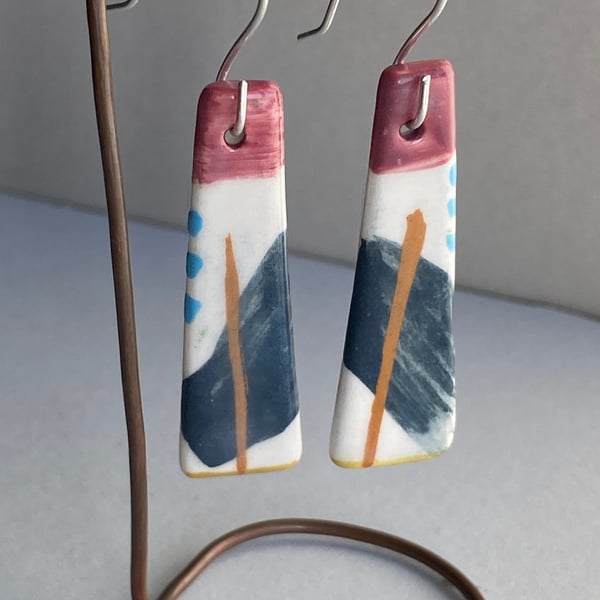 Earrings Handmade Dangly  Ceramic earrings