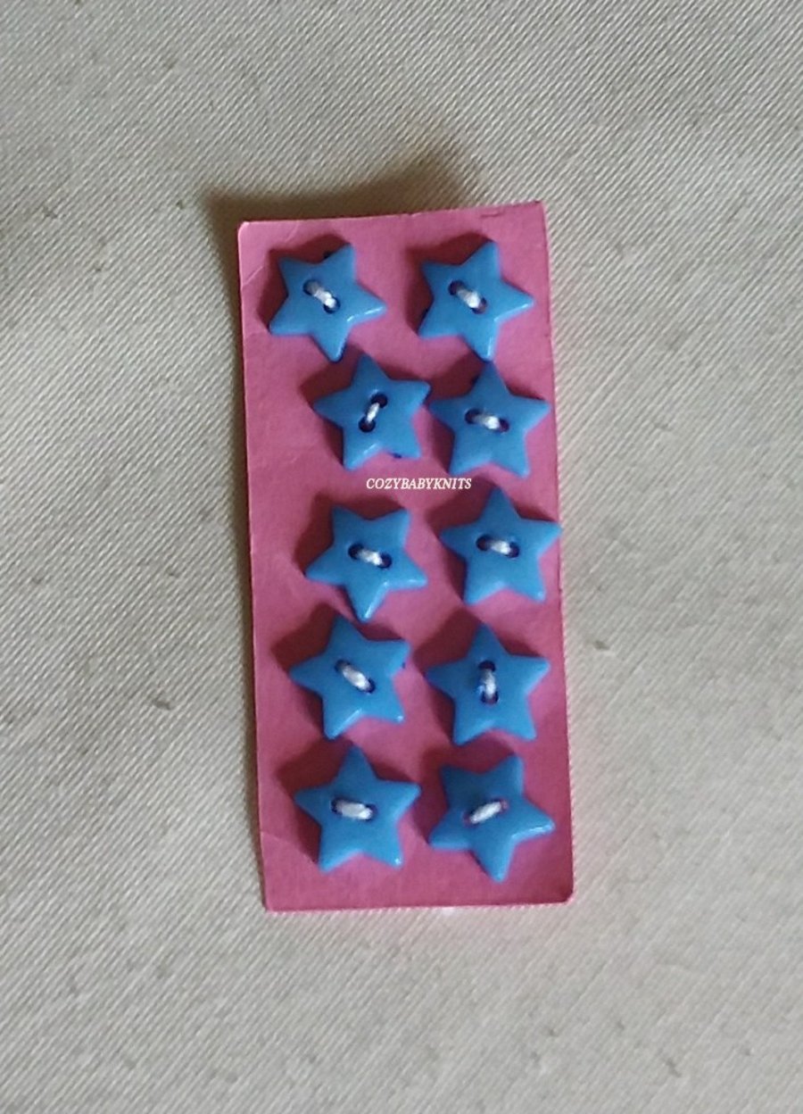  Mid blue star buttons