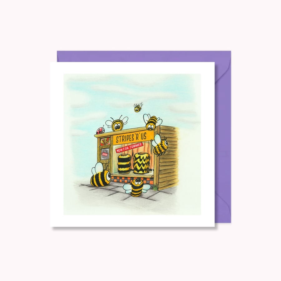Busy Bees Greeting Card: Cute and Funny Illustration for Every Occasion (217)