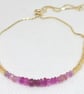 Pink Sapphire Bracelet-Stunning triangular feature beads- Adjustable for any wri - Image 8