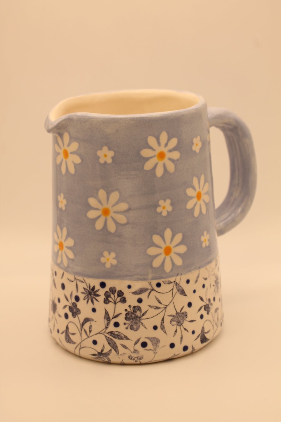 Blue and white flower Milk Jug