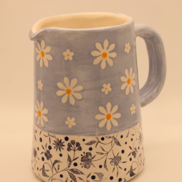 Blue and white flower Milk Jug