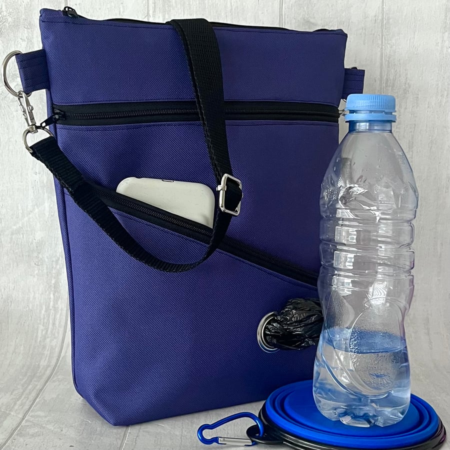 Dog walking bags mauve waterproof