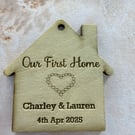 Personalised wooden house keyring- A thoughtful new home gift