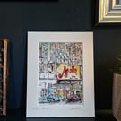 Glasgow Apollo Theatre, Archival Print of Original Artwork in 9 x 7inch matt