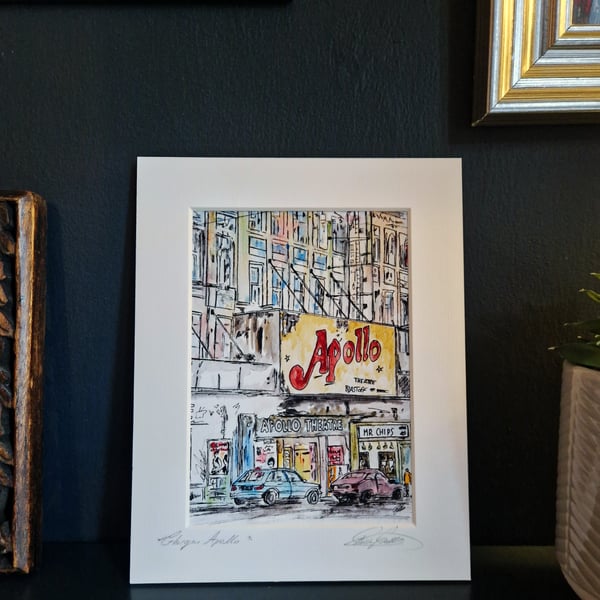 Glasgow Apollo Theatre, Archival Print of Original Artwork in 9 x 7inch matt