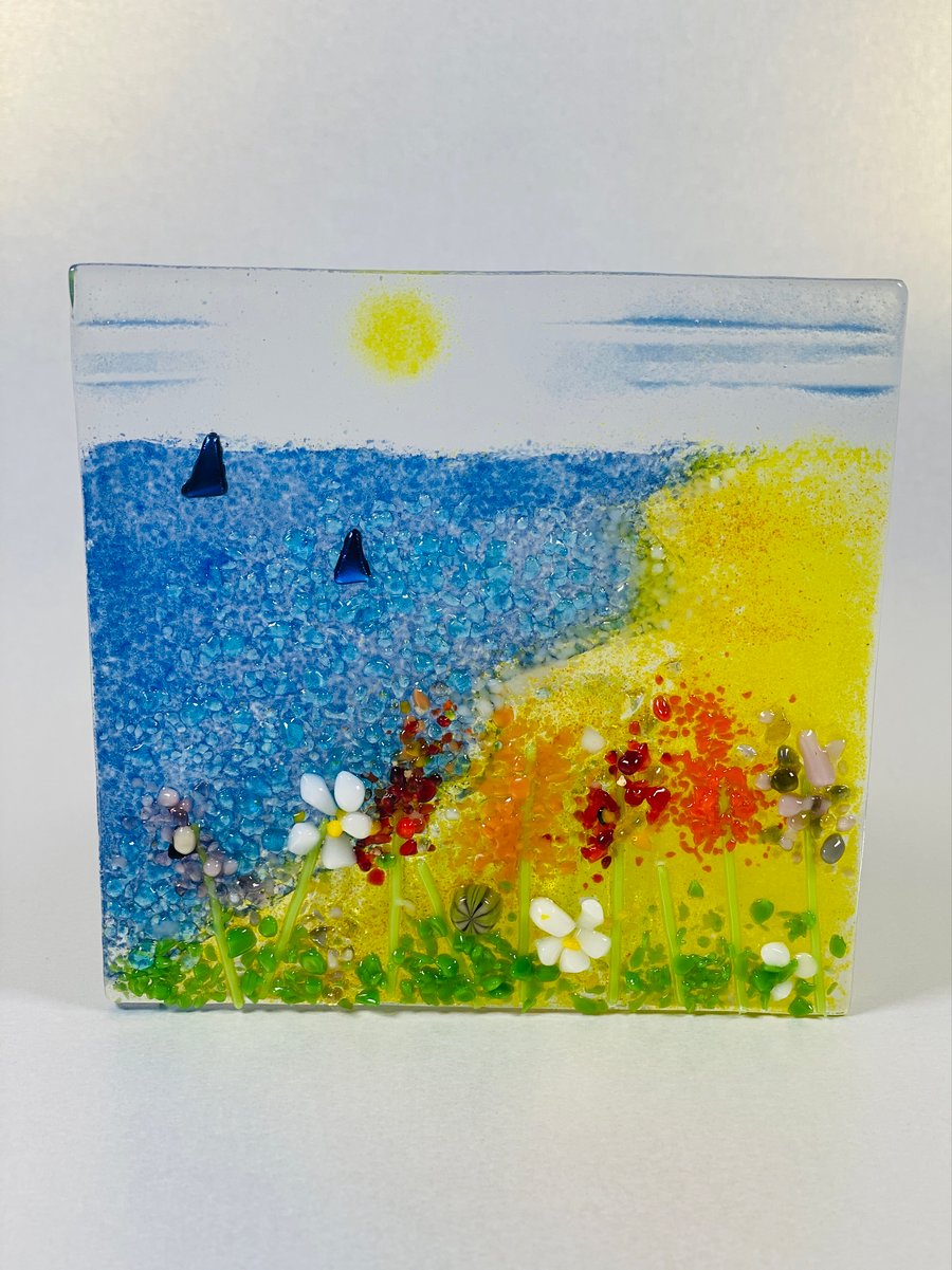  stand up landscape with candle holder 