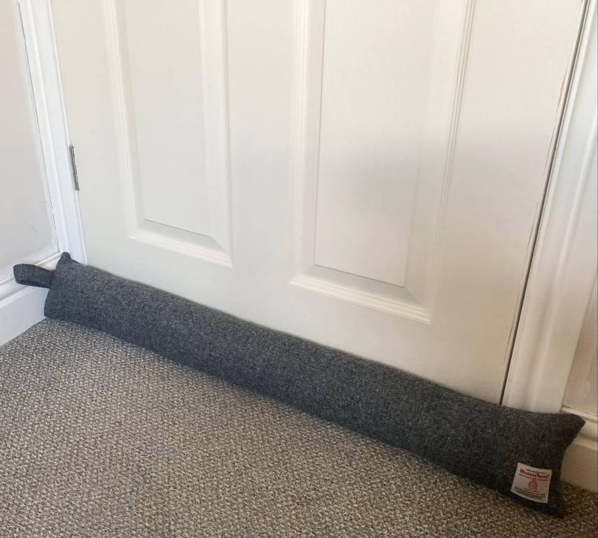 Charcoal Grey Harris Tweed Draught Excluder