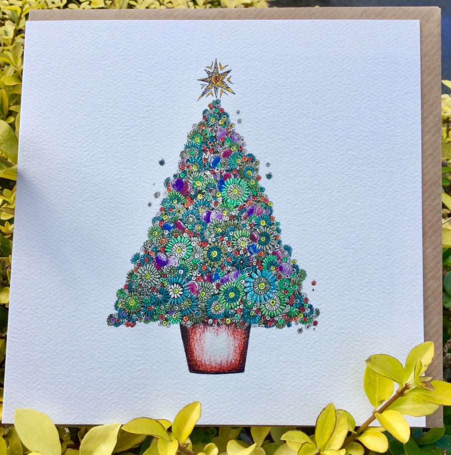 Christmas tree individual card