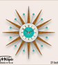 Mid Century Starburst Wall Clock By Royale The Welby in Turquoise - 4 Sizes - Image 4