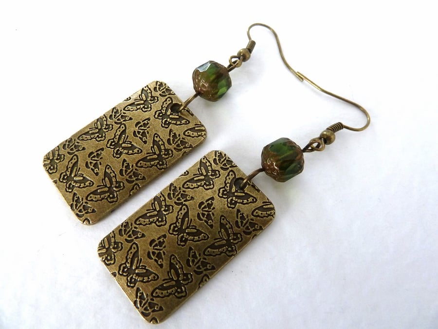 butterfly tile earrings