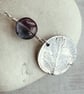 Botanical silver pendant with leaf design and fluorite bead. - Image 5