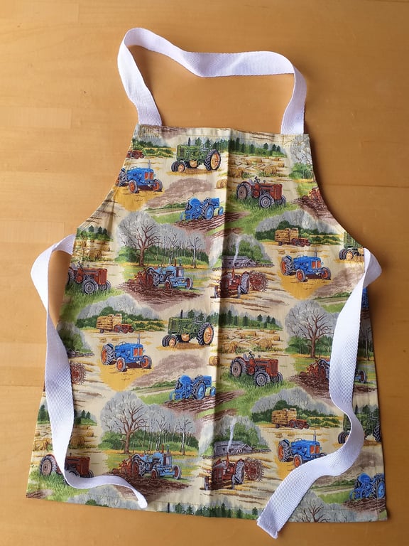 Tractor, Apron, age 2-6 approximately, hand made