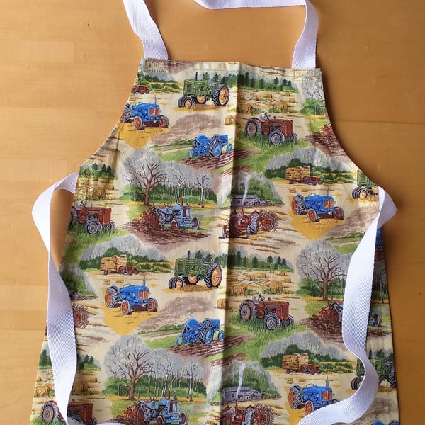 Tractor, Apron, age 2-6 approximately, hand made