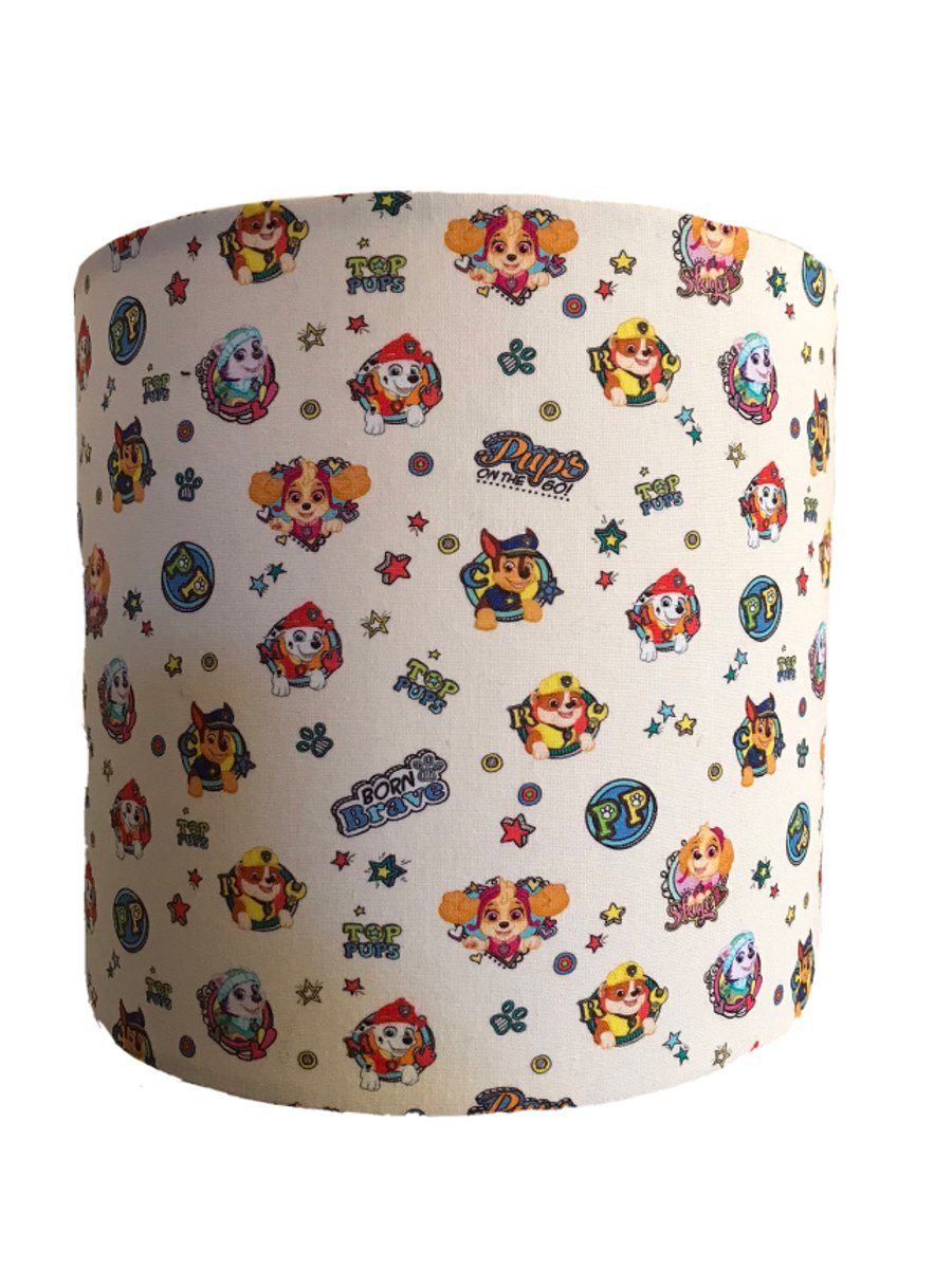 Handmade Puppy Patrol Cotton Fabric Lampshade
