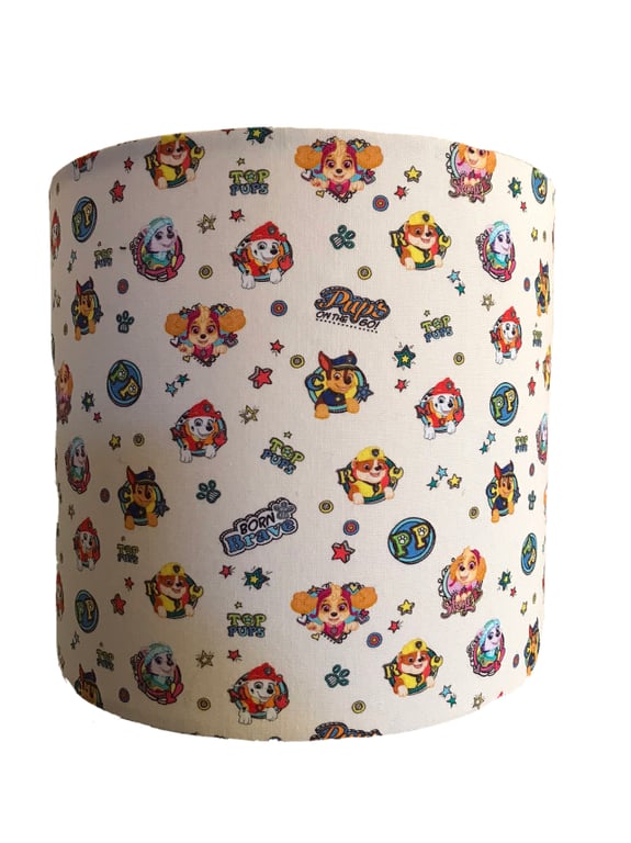 Handmade Puppy Patrol Cotton Fabric Lampshade