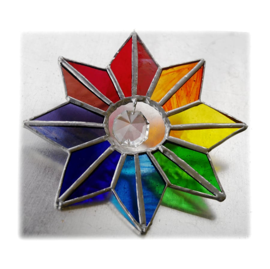 Star Rainbow Crystal Stained Glass Suncatcher 005