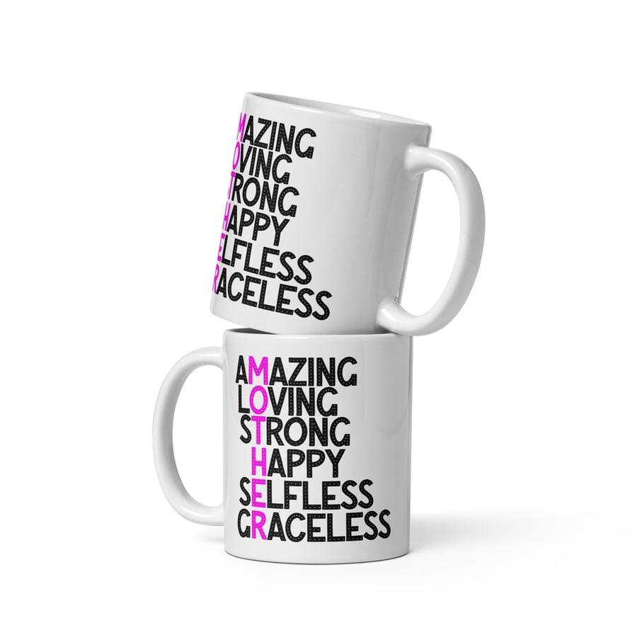 Amazing Loving Strong Mum Mug – Mothers Day Gift From Son or Daughter
