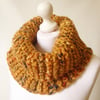 Super chunky cowl, handknitted mustard cowl, chunky knit cowl, knit neckwarmer