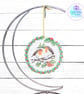 Robin mixed media hanging decoration. Robin ornament. Robin decoration. - Image 6