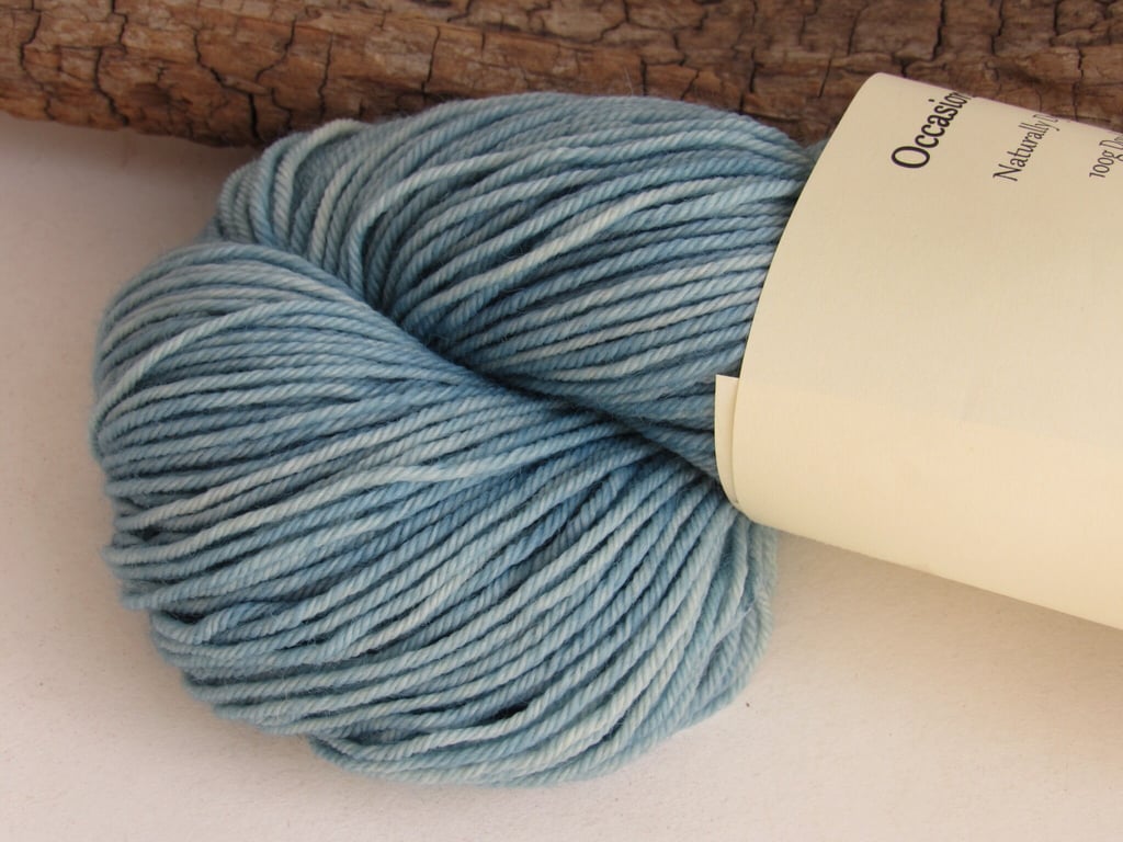 100g Light Indigo Blue Dyed British BFL DK Wool Yarn