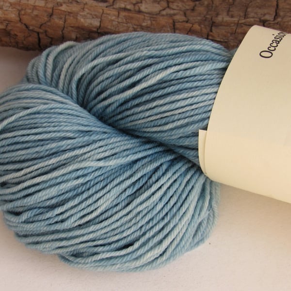 100g Light Indigo Blue Dyed British BFL DK Wool Yarn