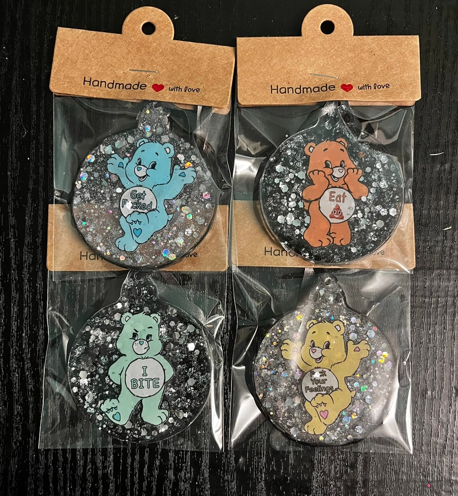 Christmas Swear Bear baubles (censored!)