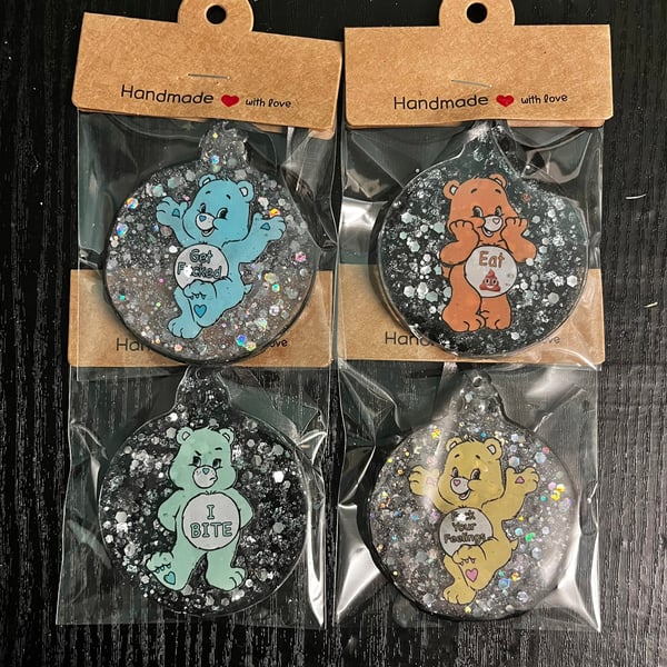 Christmas Swear Bear baubles (censored!)