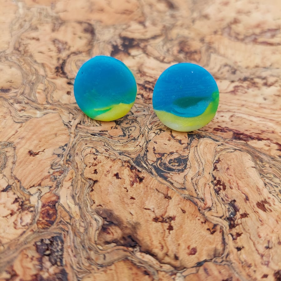 Orkney Beach scene stud earrings 