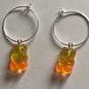 Two-toned gummy bear hoop earrings