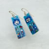 FORGET-ME-NOT ENAMELLED FINE SILVER EARRINGS