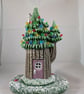 Ceramic Xmas Christmas Snowy Conifer Tree Cottage House Table Lamp Decoration.   - Image 3