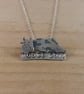Sterling Silver Stamped Moody Cow Necklace (SKU201025C)