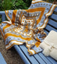 Crochet Pattern for Blue and Gold throw