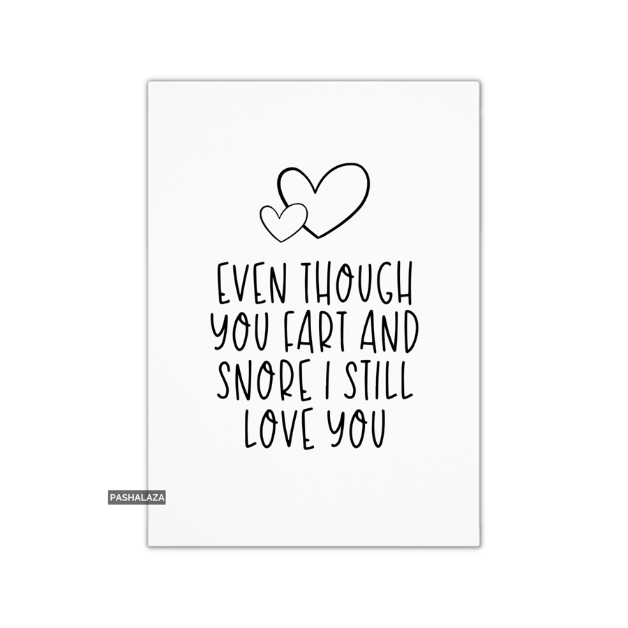 Funny Anniversary Card - Novelty Love Greeting Card - Fart & Snore