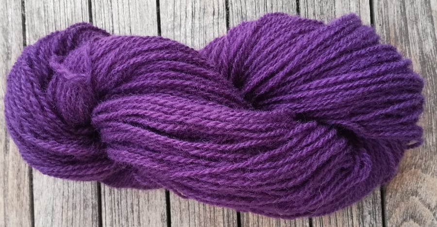 Purple (Logwood) Hand Dyed 100% wool. DK. 